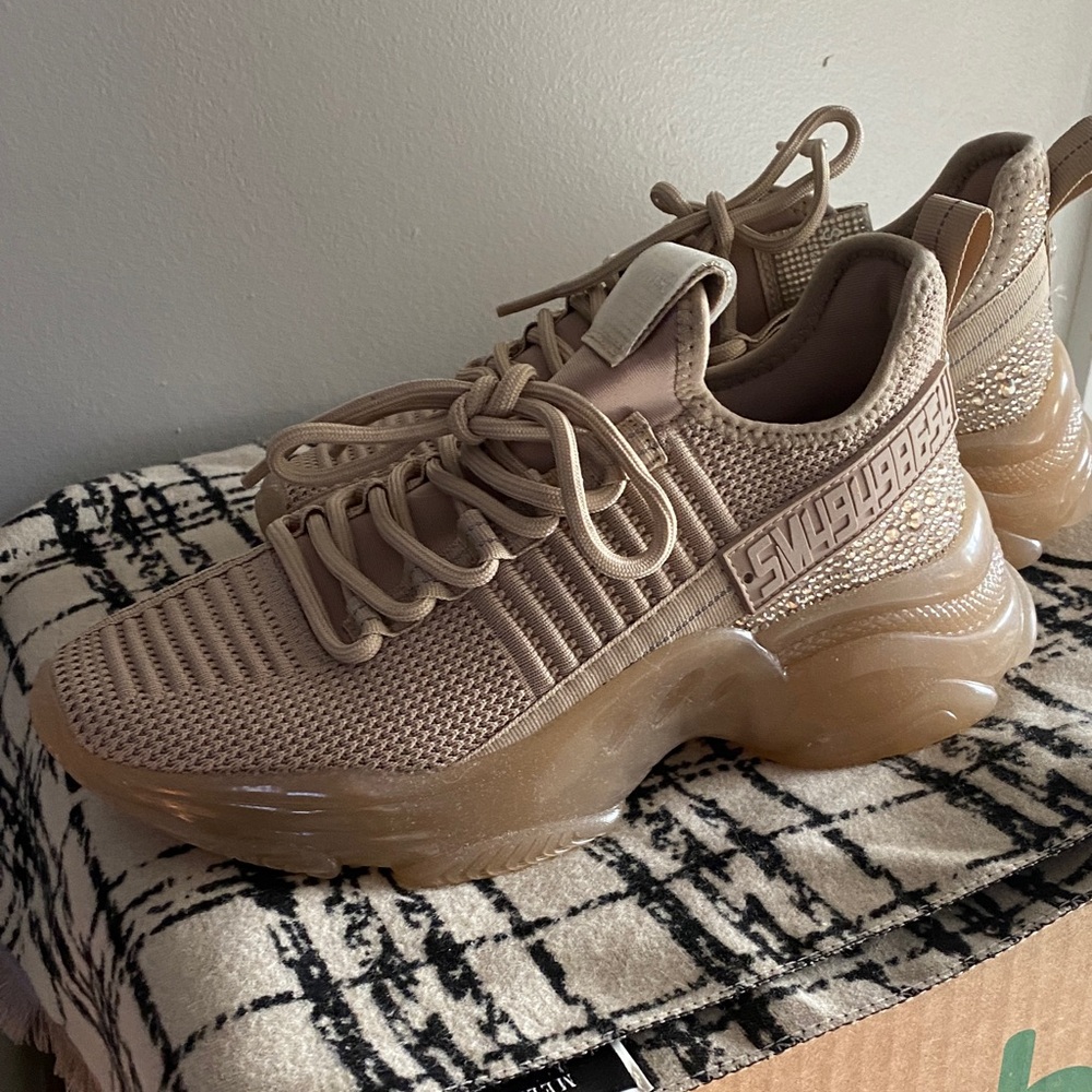 Steve Madden Tan Sneakers with embellishment